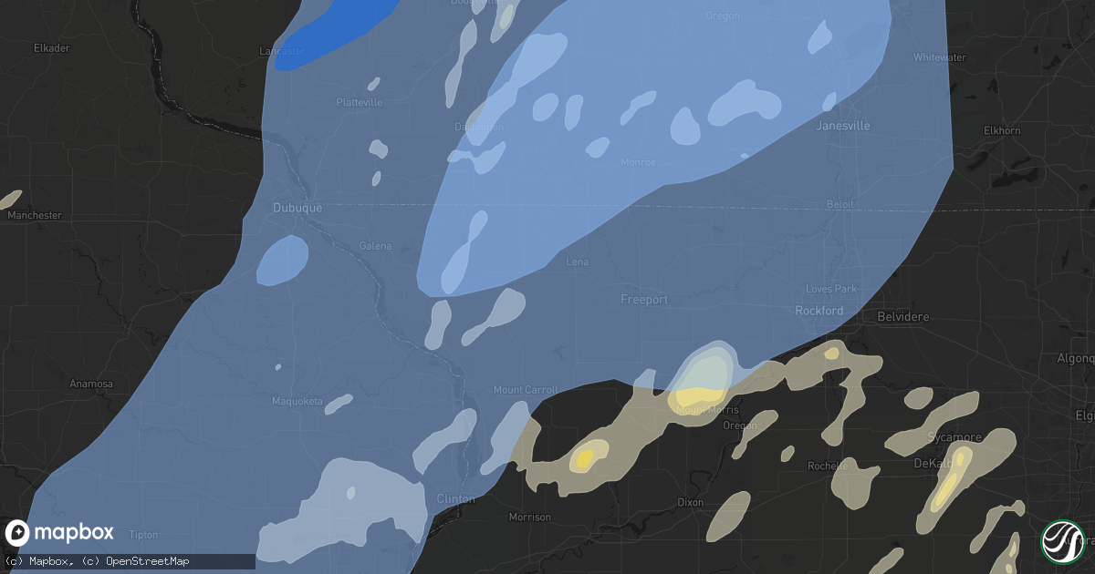 Hail map in Kent, IL on June 10, 2026