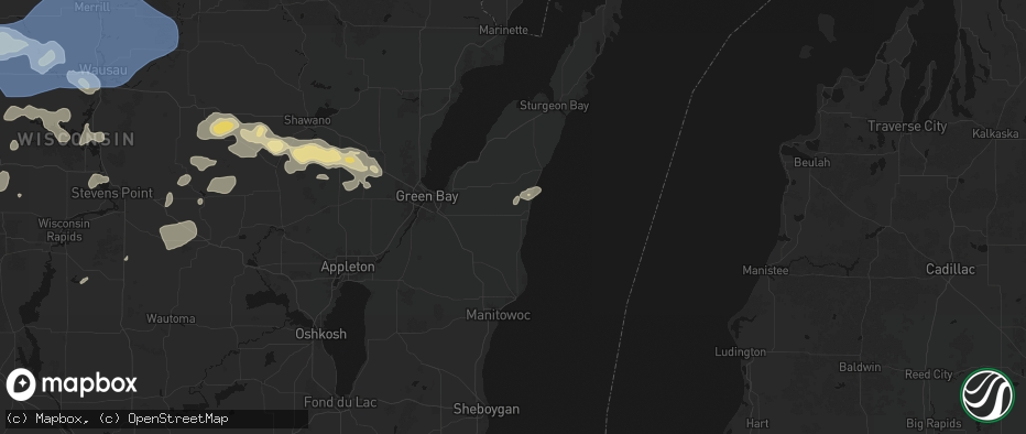 Hail map in Kewaunee, WI on June 10, 2026