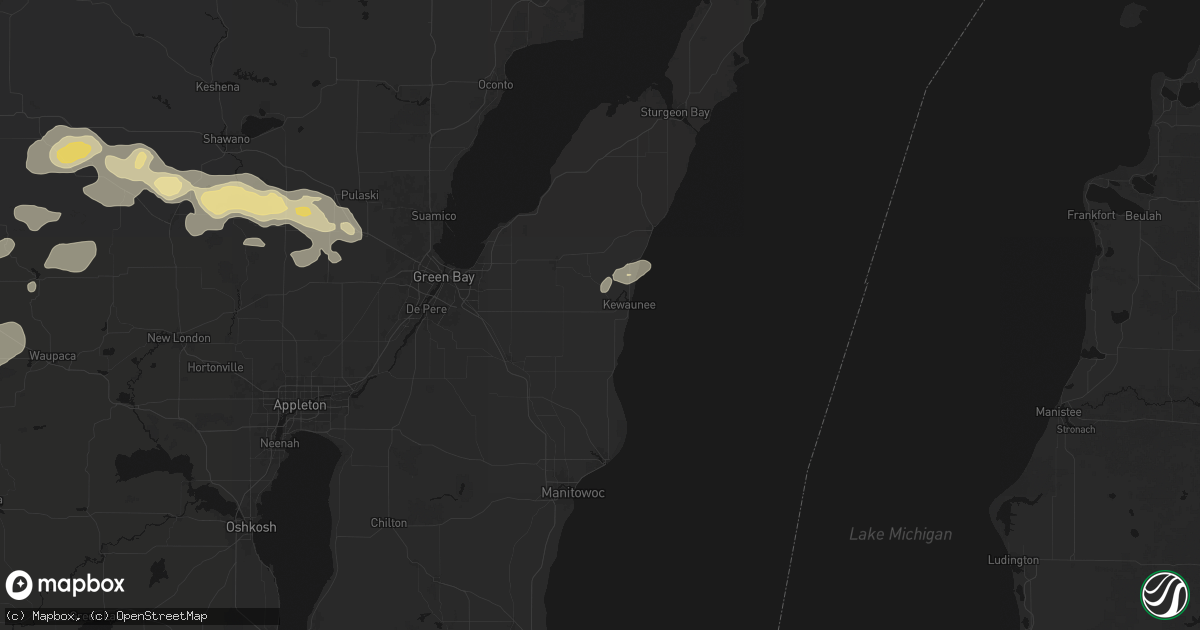 Hail map in Kewaunee, WI on June 10, 2026
