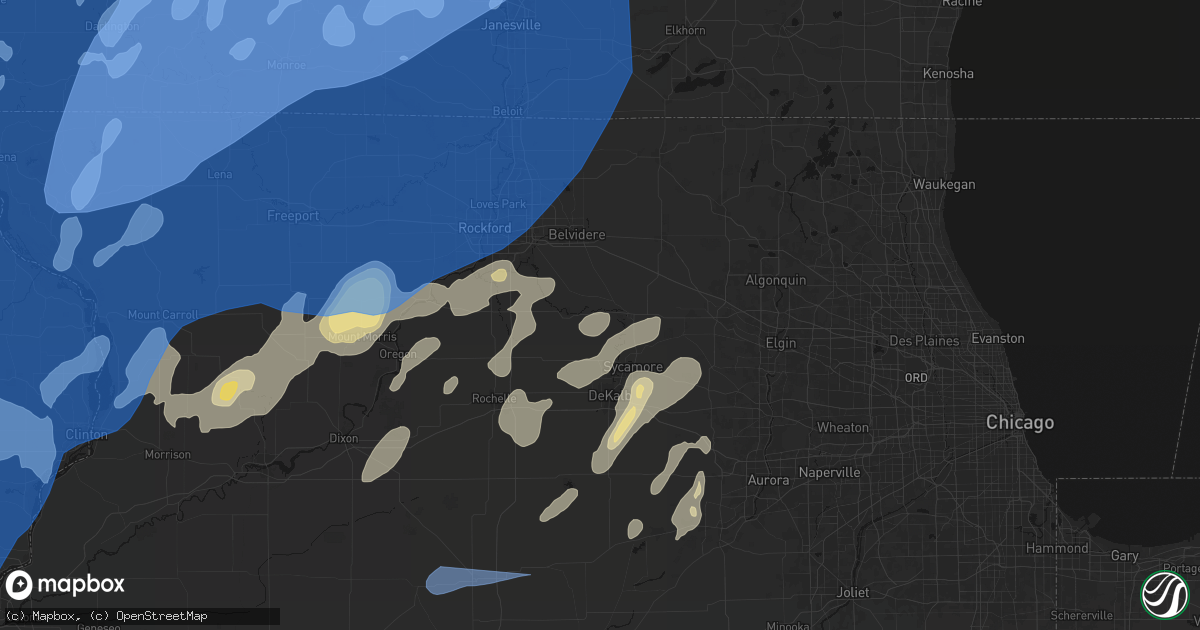 Hail map in Kingston, IL on June 10, 2026