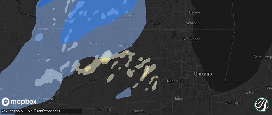 Hail map in Kirkland, IL on June 10, 2026