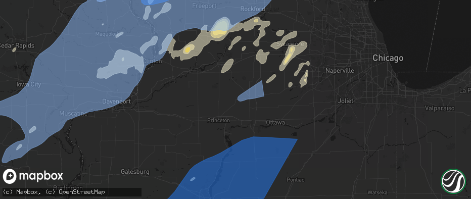 Hail map in La Moille, IL on June 10, 2026