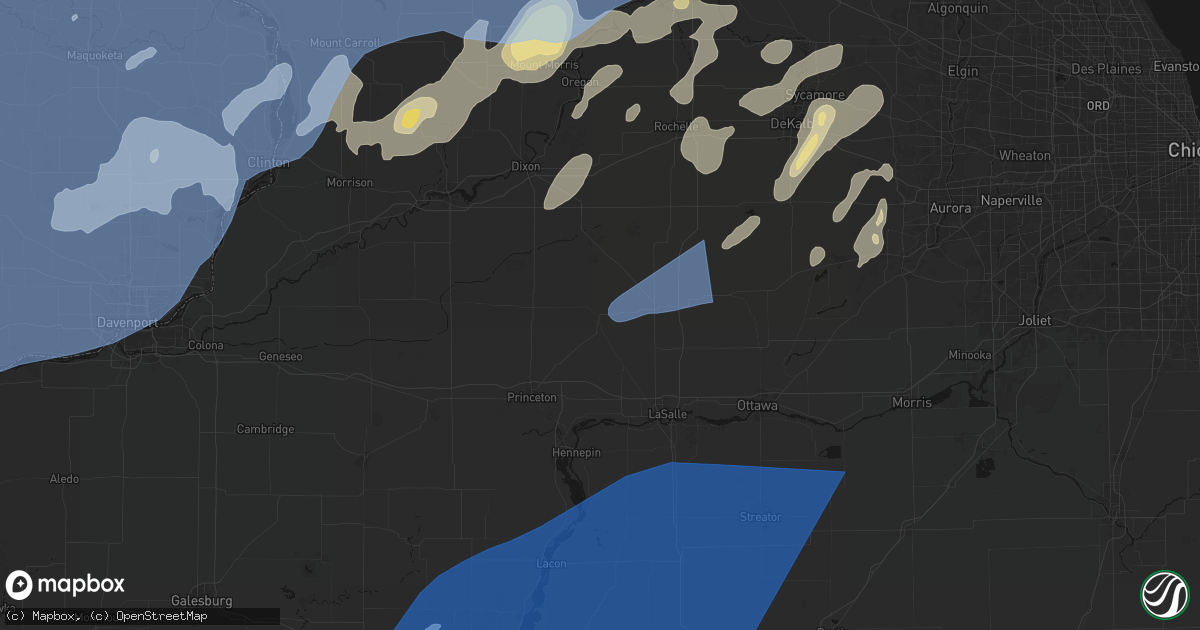 Hail map in La Moille, IL on June 10, 2026