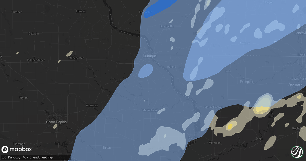 Hail map in La Motte, IA on June 10, 2026