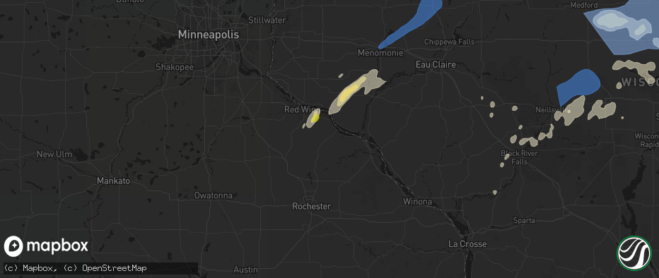 Hail map in Lake City, MN on June 10, 2026