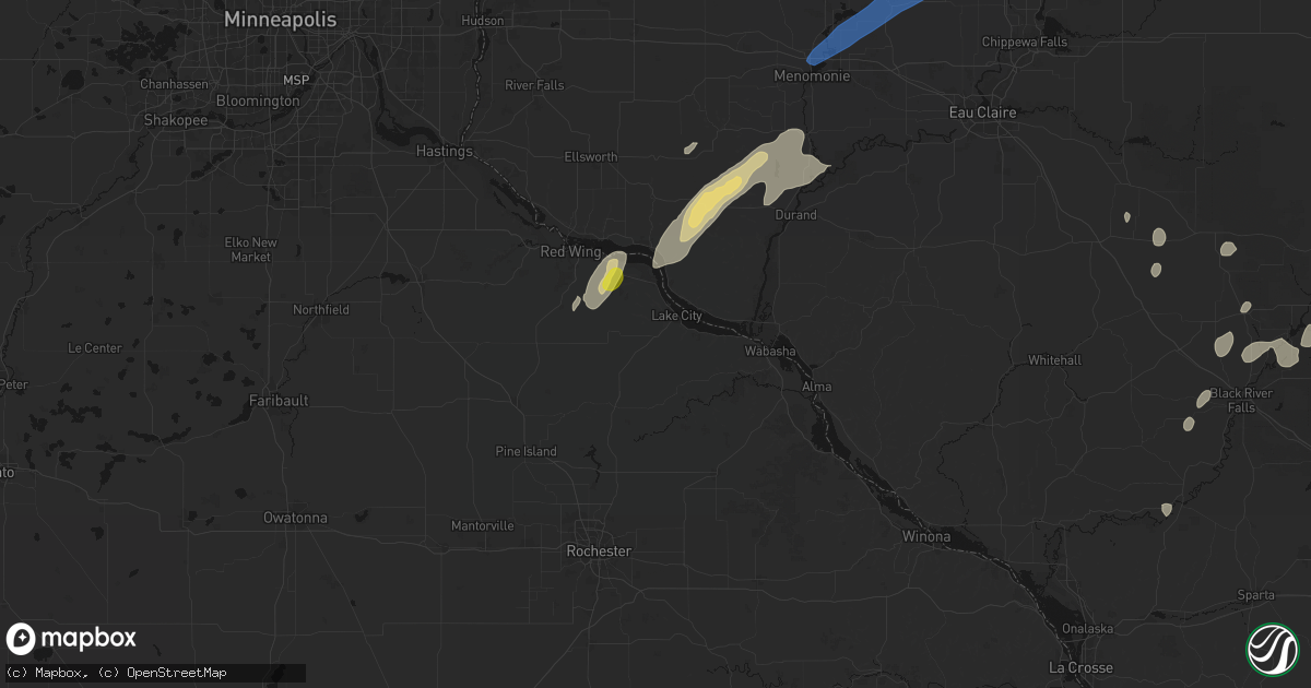 Hail map in Lake City, MN on June 10, 2026