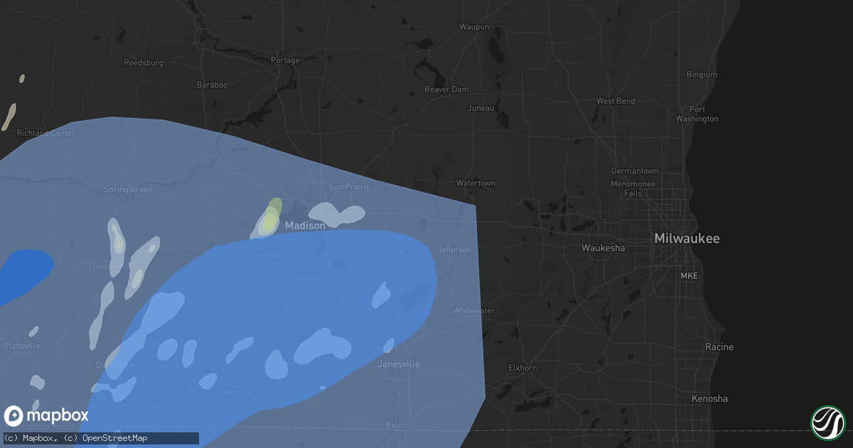 Hail map in Lake Mills, WI on June 10, 2026