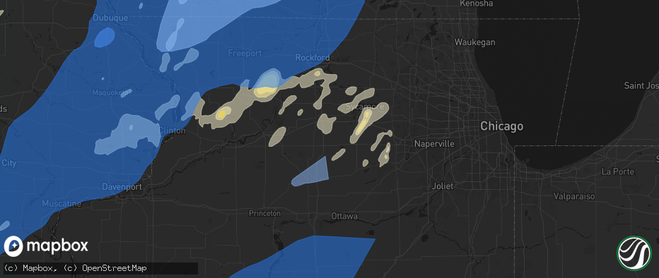 Hail map in Lee, IL on June 10, 2026