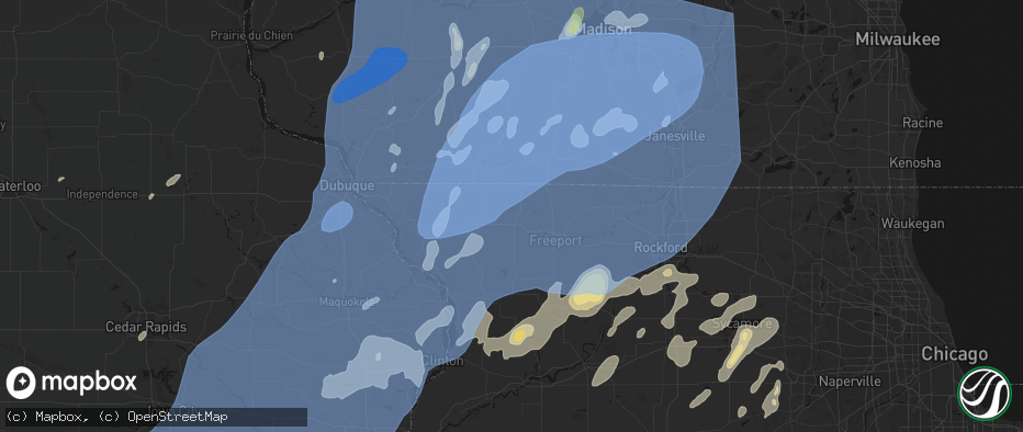 Hail map in Lena, IL on June 10, 2026