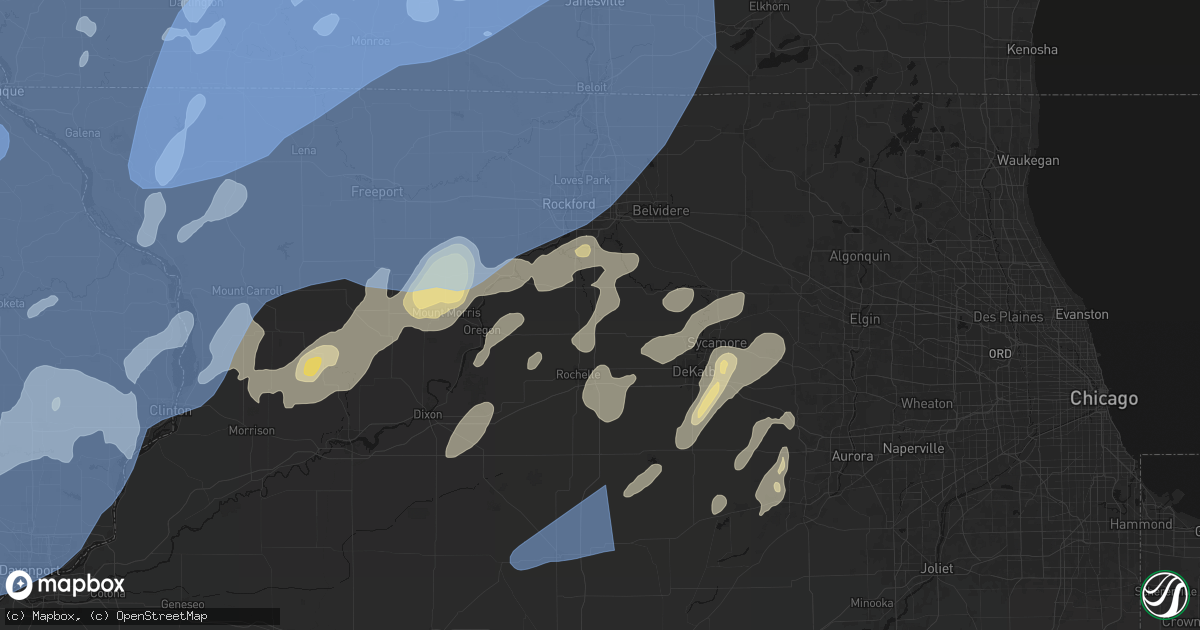 Hail map in Lindenwood, IL on June 10, 2026