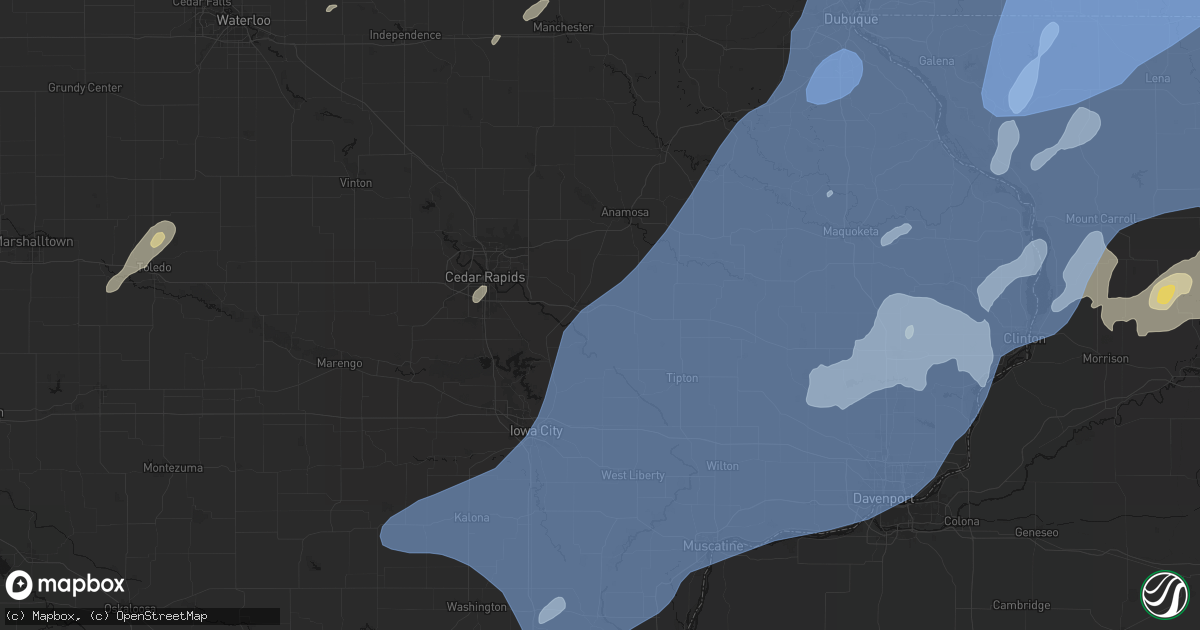 Hail map in Lisbon, IA on June 10, 2026