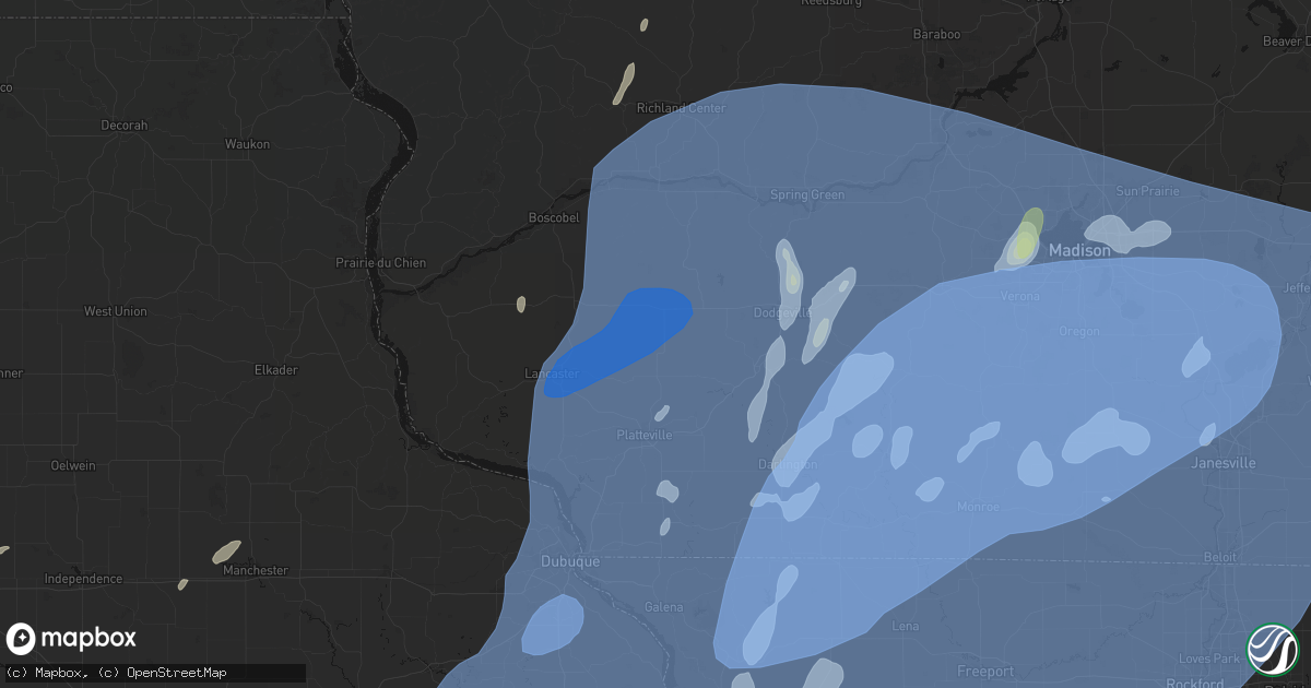 Hail map in Livingston, WI on June 10, 2026