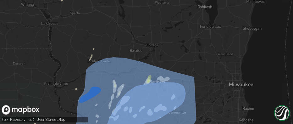 Hail map in Lodi, WI on June 10, 2026
