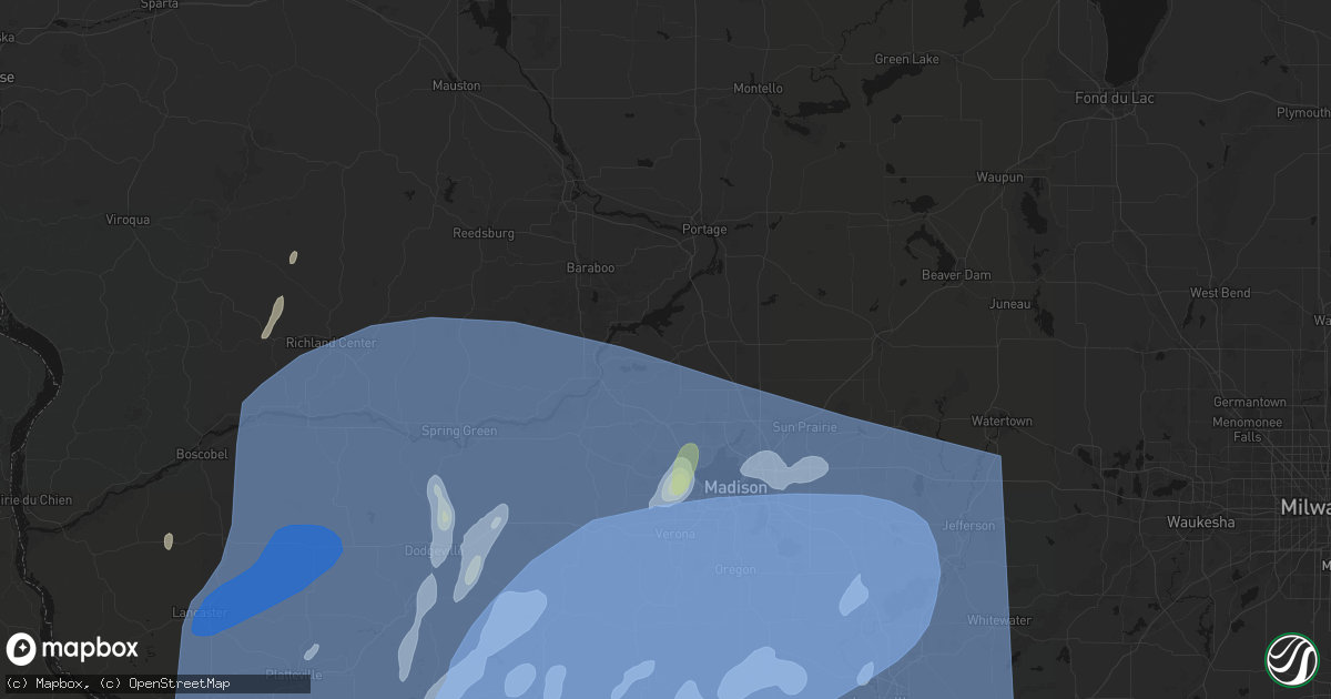 Hail map in Lodi, WI on June 10, 2026