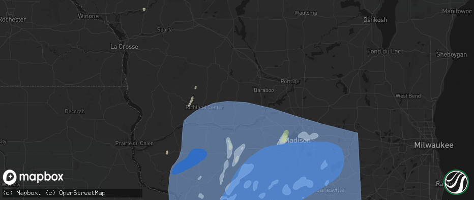 Hail map in Loganville, WI on June 10, 2026