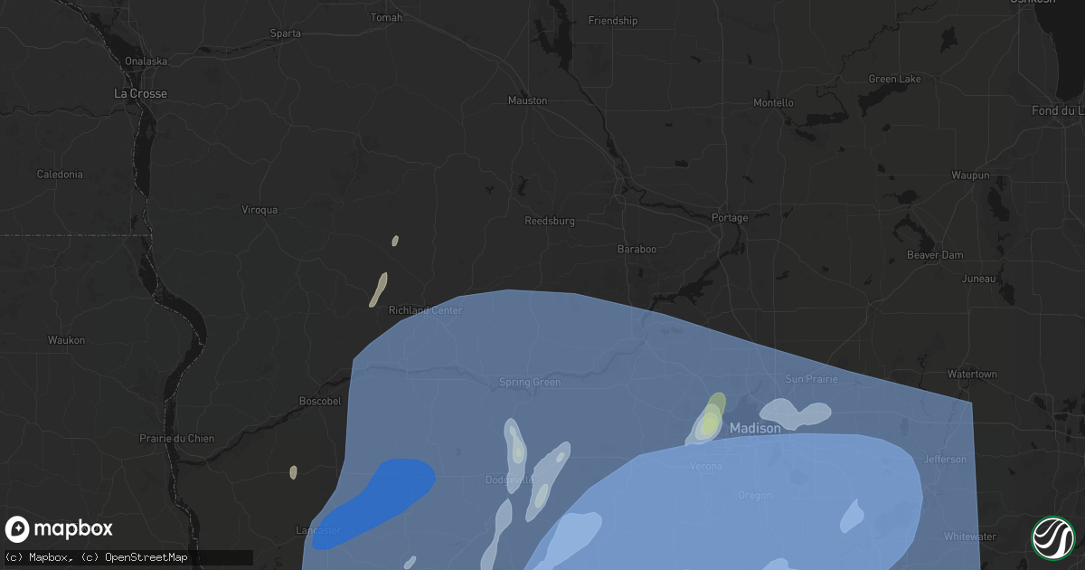 Hail map in Loganville, WI on June 10, 2026