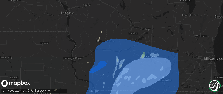 Hail map in Lone Rock, WI on June 10, 2026