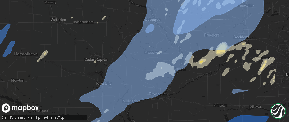 Hail map in Lost Nation, IA on June 10, 2026