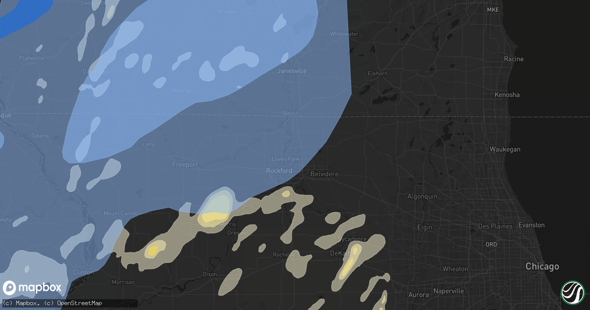 Hail map in Loves Park, IL on June 10, 2026