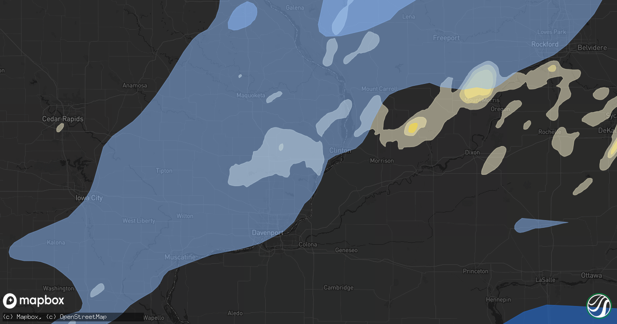 Hail map in Low Moor, IA on June 10, 2026