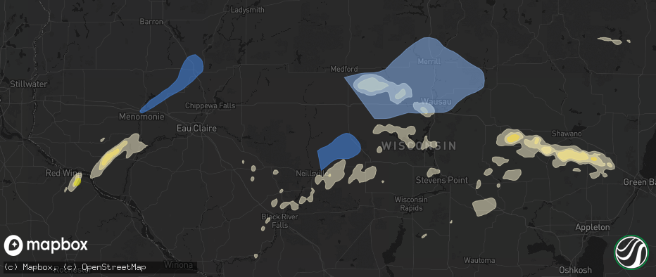 Hail map in Loyal, WI on June 10, 2026