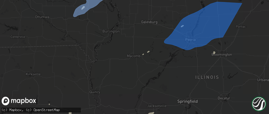 Hail map in Macomb, IL on June 10, 2026