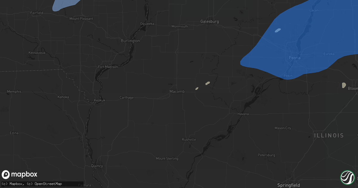 Hail map in Macomb, IL on June 10, 2026