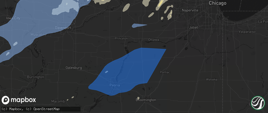 Hail map in Magnolia, IL on June 10, 2026