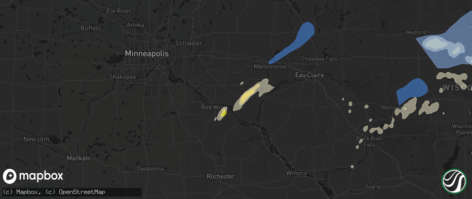 Hail map in Maiden Rock, WI on June 10, 2026