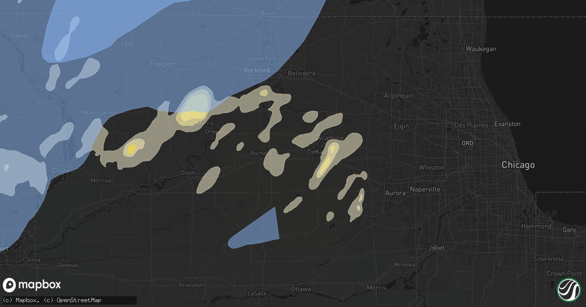 Hail map in Malta, IL on June 10, 2026
