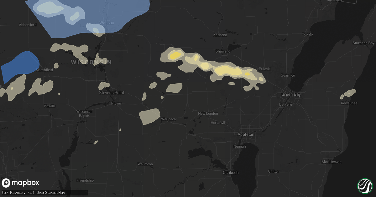 Hail map in Manawa, WI on June 10, 2026
