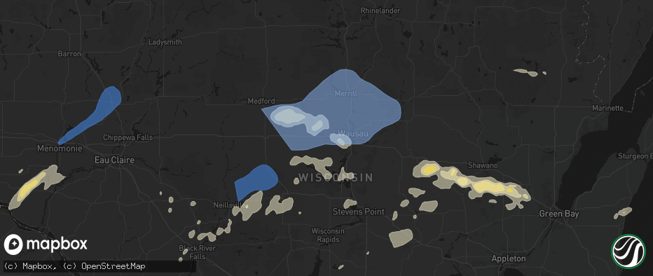 Hail map in Marathon, WI on June 10, 2026