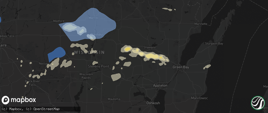 Hail map in Marion, WI on June 10, 2026