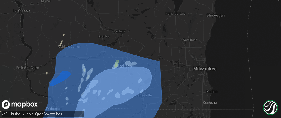 Hail map in Marshall, WI on June 10, 2026