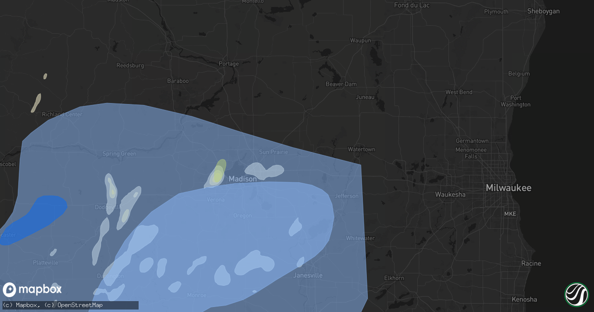Hail map in Marshall, WI on June 10, 2026