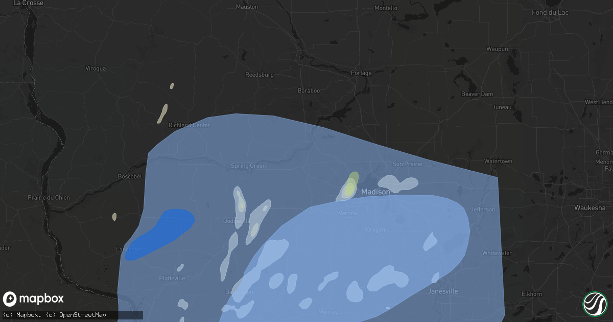 Hail map in Mazomanie, WI on June 10, 2026
