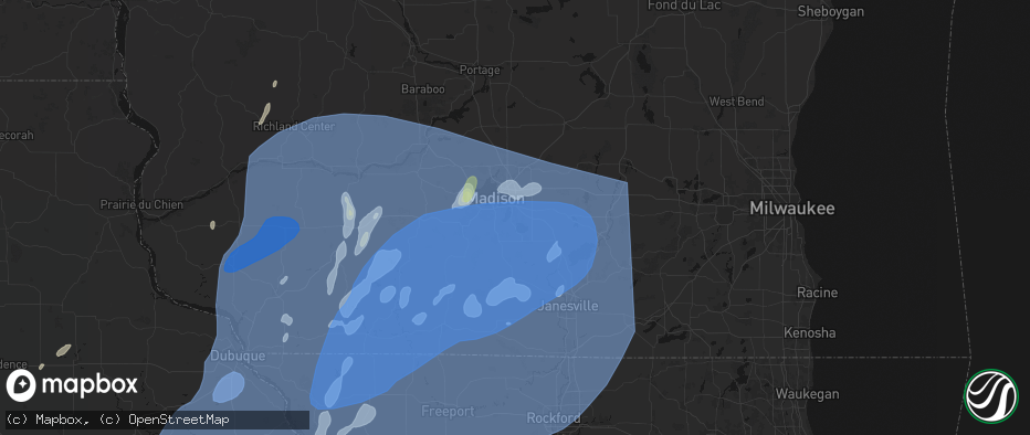 Hail map in Mcfarland, WI on June 10, 2026