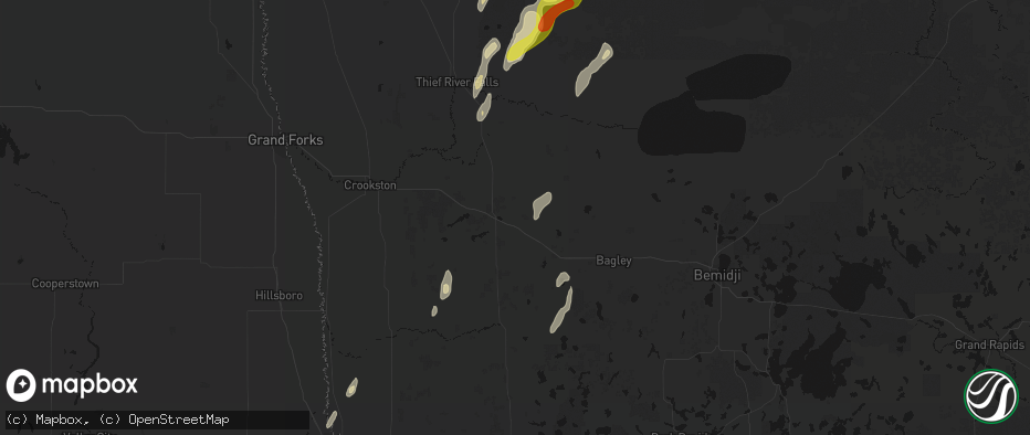 Hail map in Mcintosh, MN on June 10, 2026