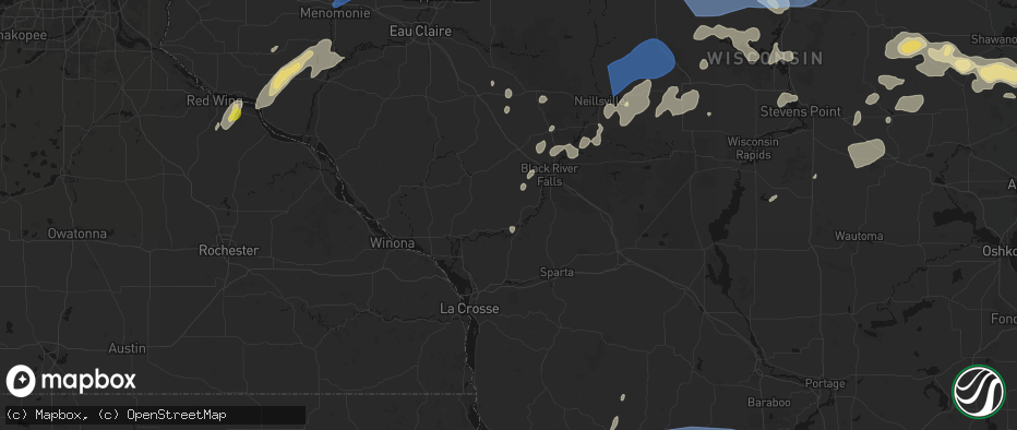 Hail map in Melrose, WI on June 10, 2026