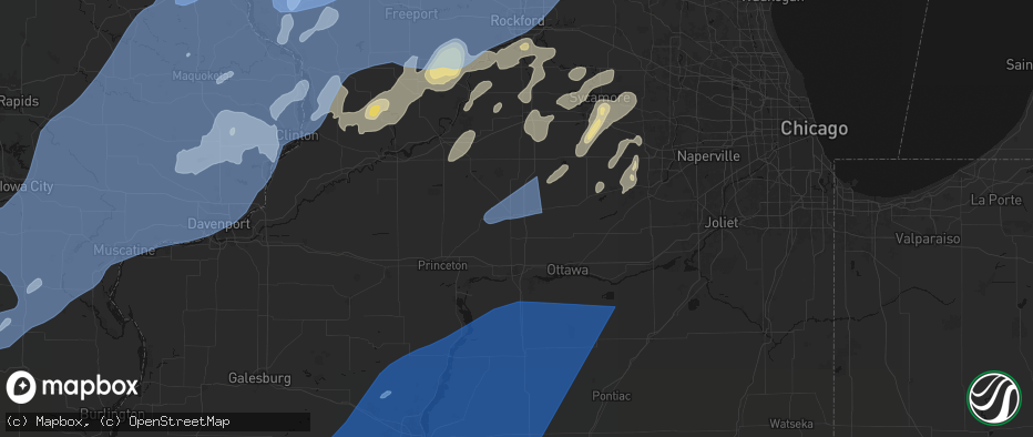 Hail map in Mendota, IL on June 10, 2026