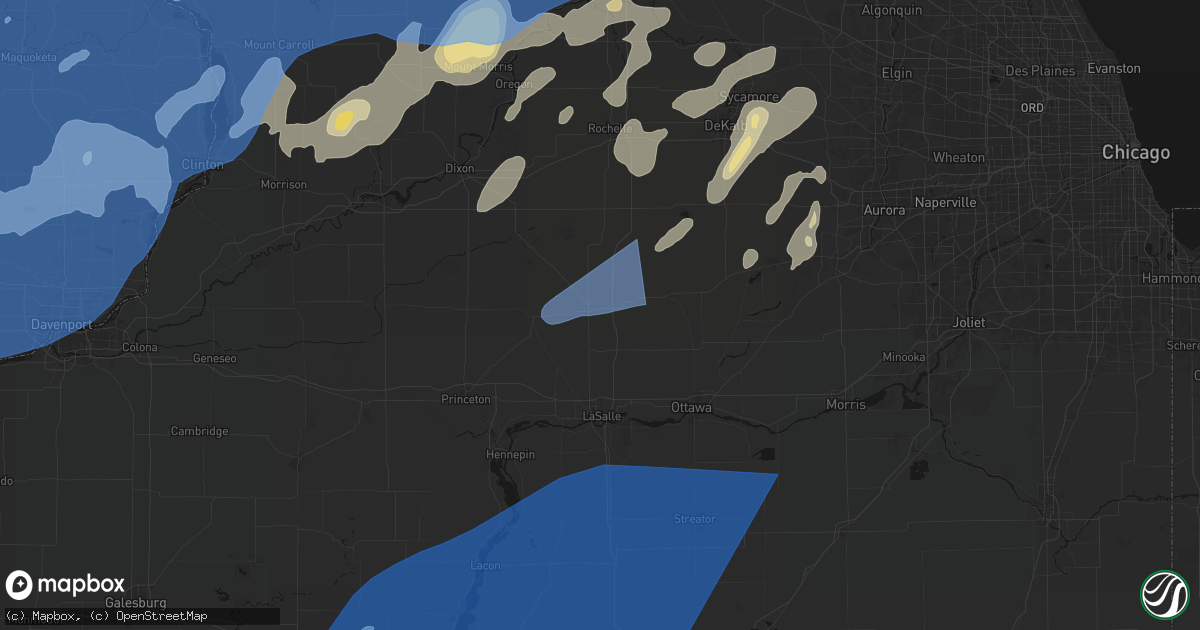 Hail map in Mendota, IL on June 10, 2026