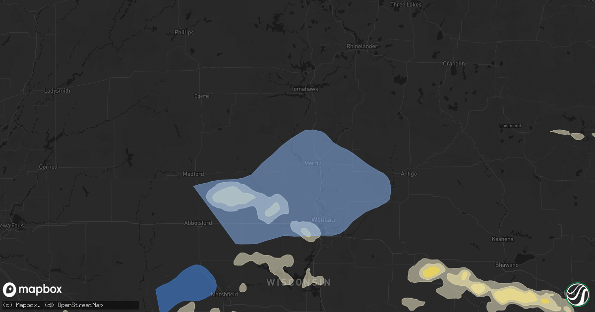 Hail map in Merrill, WI on June 10, 2026