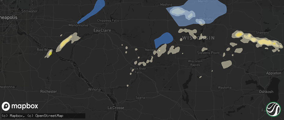 Hail map in Merrillan, WI on June 10, 2026
