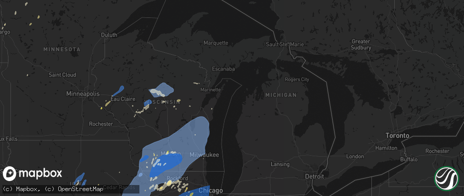 Hail map in Michigan on June 10, 2026