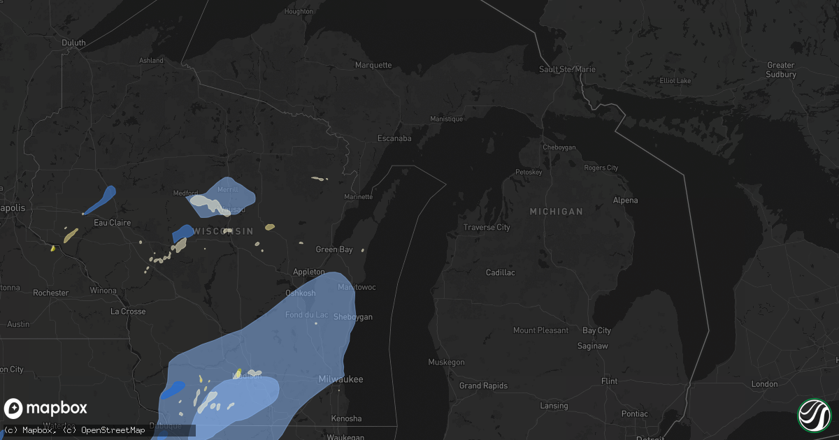 Hail map in Michigan on June 10, 2026