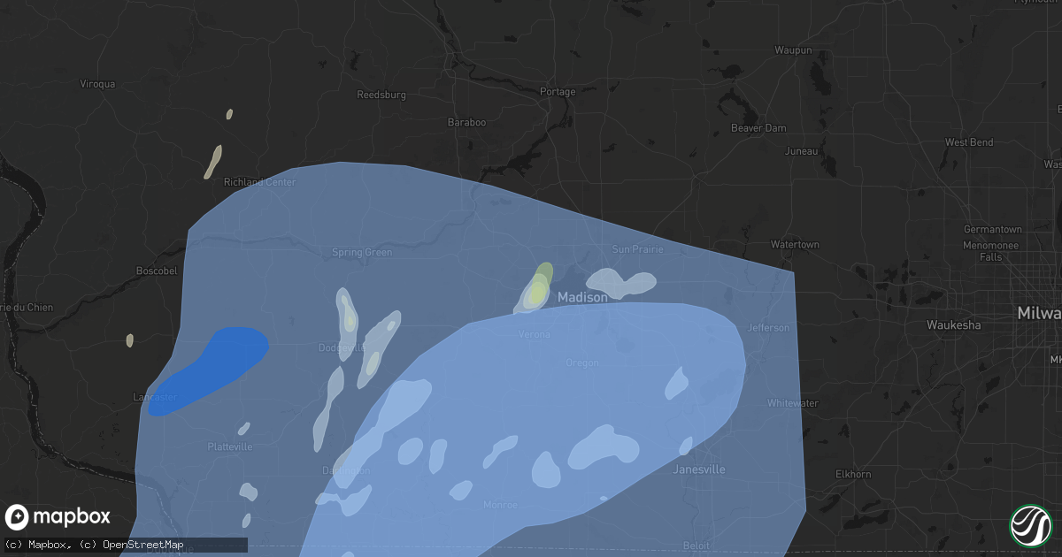 Hail map in Middleton, WI on June 10, 2026