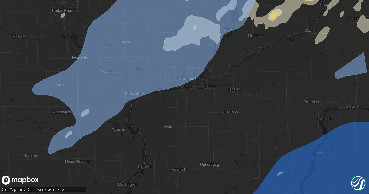 Hail map in Milan, IL on June 10, 2026
