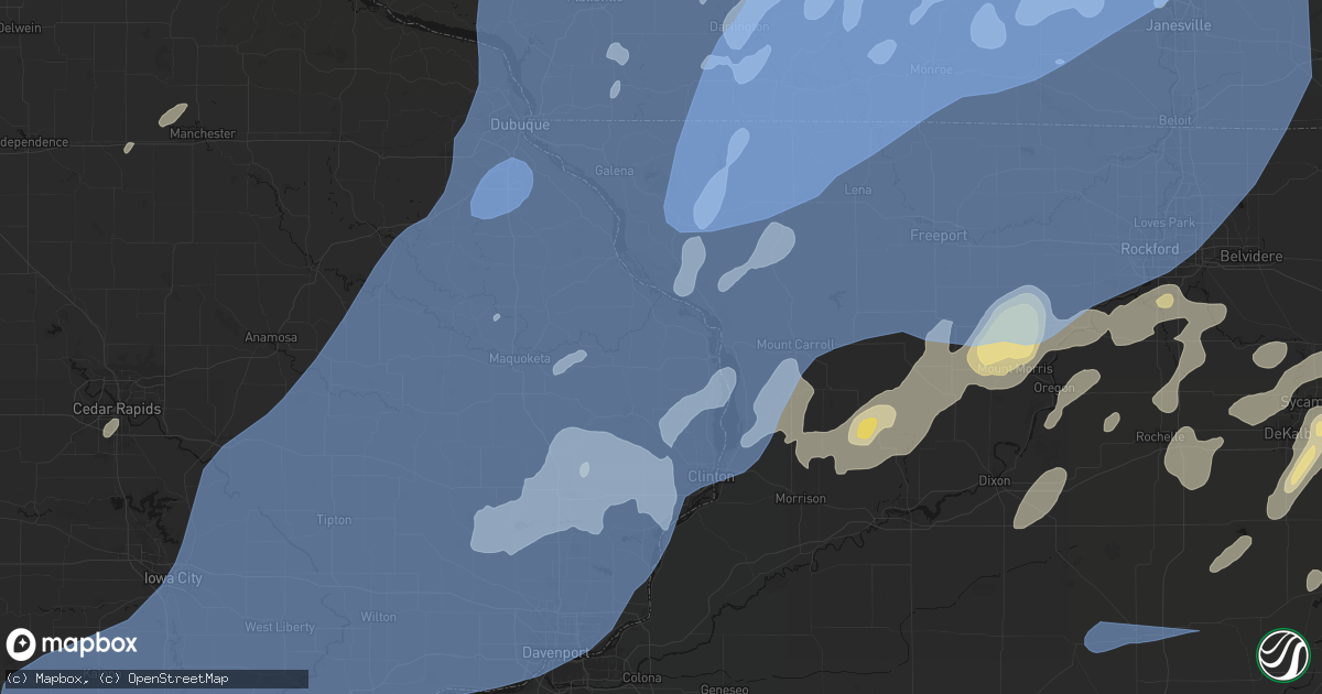 Hail map in Miles, IA on June 10, 2026