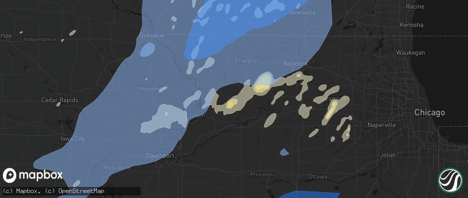 Hail map in Milledgeville, IL on June 10, 2026