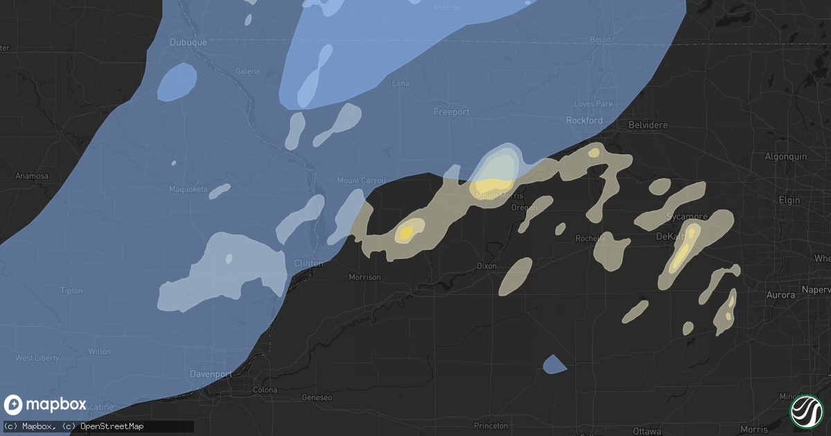 Hail map in Milledgeville, IL on June 10, 2026
